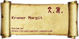 Kroner Margit névjegykártya